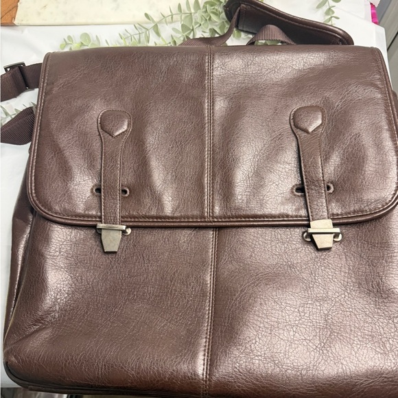 BUXTON LEATHER LAPTOP BRIEFCASE BAG - Picture 1 of 10